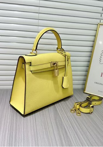 Tiger Lyly Garbo Palm Print Leather Bag 22CM Yellow