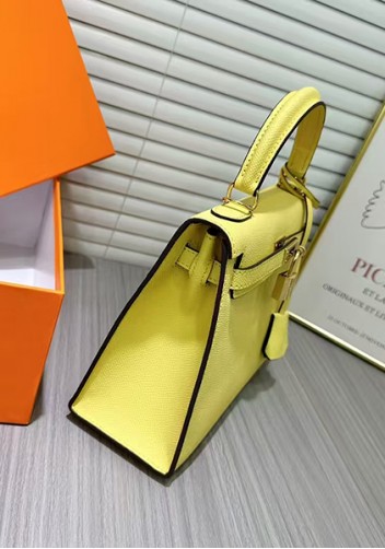 Tiger Lyly Garbo Palm Print Leather Bag 22CM Yellow