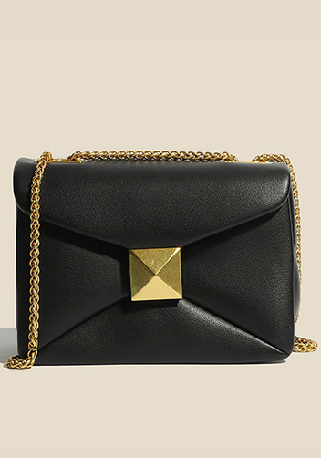 THE AMY STUDDED LEATHER BAG BLACK