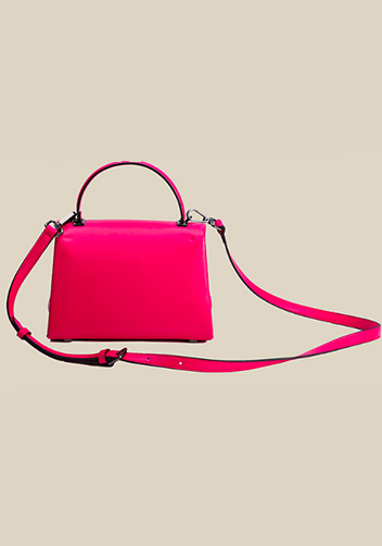 The Amy Studded Leather Top Handle Shoulder Bag Hot Pink