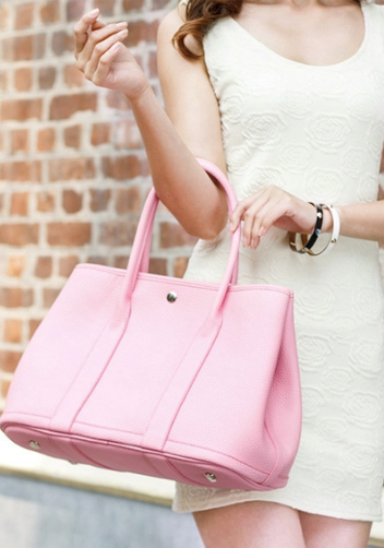 Tiger Lyly Carla Large Tote In Leather Pink