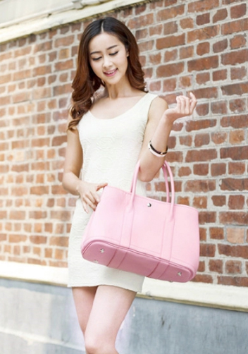 Tiger Lyly Carla Large Tote In Leather Pink