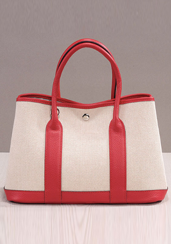 Tiger Lyly Carla Medium Tote Leather With Canvas Red