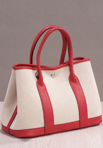 Tiger Lyly Carla Medium Tote Leather With Canvas Red
