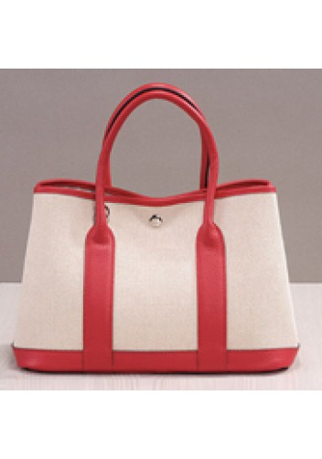 Tiger Lyly Carla Medium Tote Leather With Canvas Red