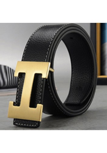 Tiger Lyly H GOLD BUCKLE LEATHER BELT BLACK FOR MEN