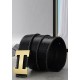 Tiger Lyly H GOLD BUCKLE LEATHER BELT BLACK FOR MEN