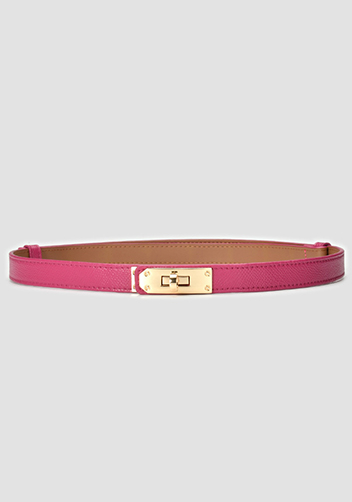 TIGER LYLY METAL LOCK BUCKLE LEATHER BELT HOT PINK