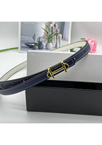 Tiger Lyly H GOLD BUCKLE LEATHER BELT DARK BLUE FOR WOMEN