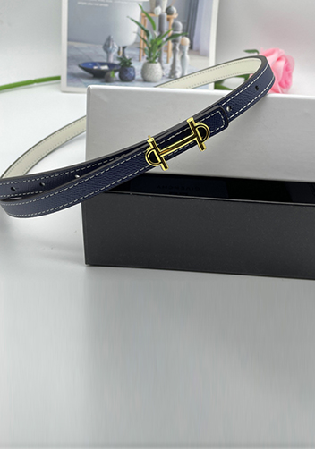 Tiger Lyly H GOLD BUCKLE LEATHER BELT DARK BLUE FOR WOMEN