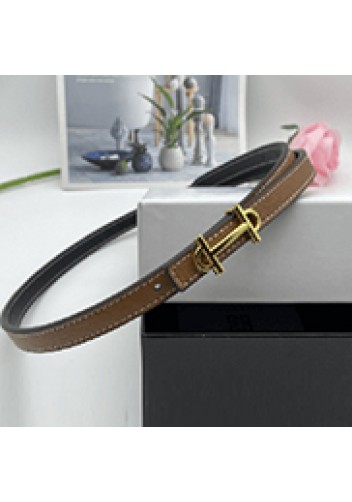 Tiger Lyly H GOLD BUCKLE LEATHER BELT DARK BROWN FOR WOMEN