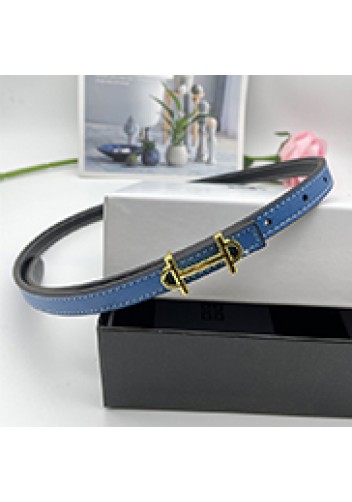 Tiger Lyly H GOLD BUCKLE LEATHER BELT LIGHT BLUE FOR WOMEN