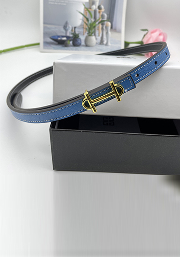 Tiger Lyly H GOLD BUCKLE LEATHER BELT LIGHT BLUE FOR WOMEN