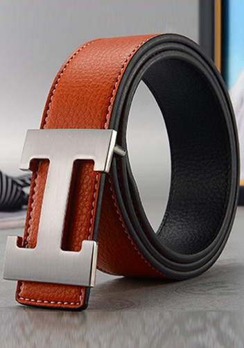 Tiger Lyly H SILVER BUCKLE LEATHER BELT BROWN FOR MEN