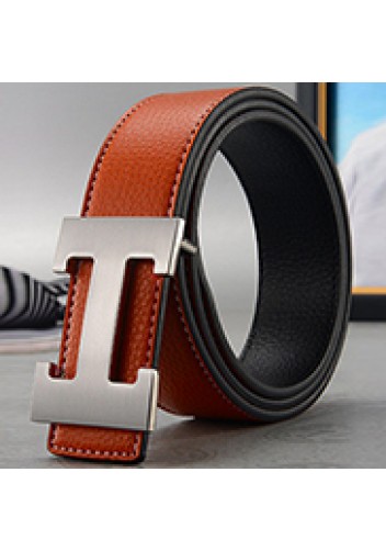 Tiger Lyly H SILVER BUCKLE LEATHER BELT BROWN FOR MEN