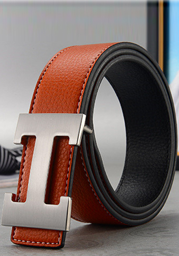 Tiger Lyly H SILVER BUCKLE LEATHER BELT BROWN FOR MEN