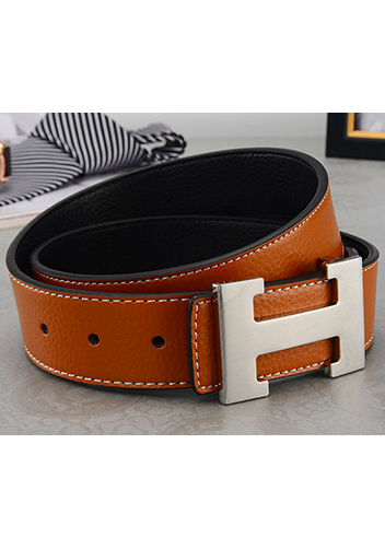 Tiger Lyly H SILVER BUCKLE LEATHER BELT BROWN FOR MEN