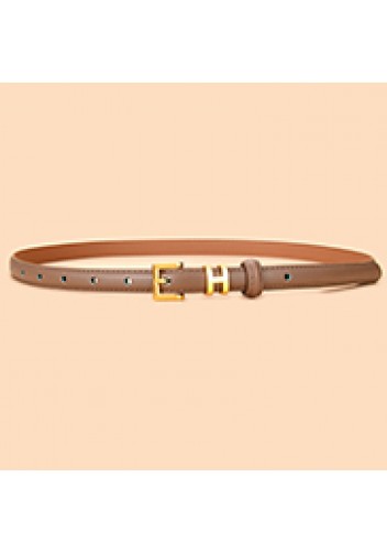 Tiger Lyly SMALL H GOLD BUCKLE LEATHER BELT KHAKI FOR WOMEN