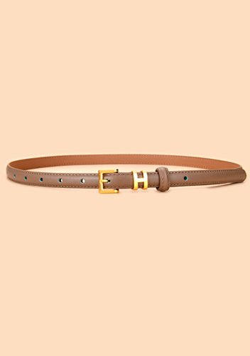 Tiger Lyly SMALL H GOLD BUCKLE LEATHER BELT KHAKI FOR WOMEN