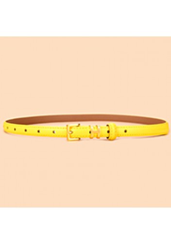 Tiger Lyly SMALL H GOLD BUCKLE LEATHER BELT YELLOW FOR WOMEN