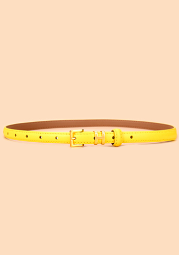 Tiger Lyly SMALL H GOLD BUCKLE LEATHER BELT YELLOW FOR WOMEN