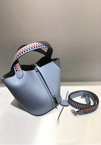 Estelle Palmprint Leather Bag Blue