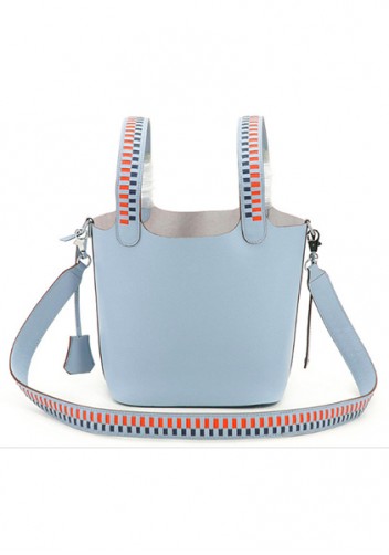 Estelle Palmprint Leather Bag Blue