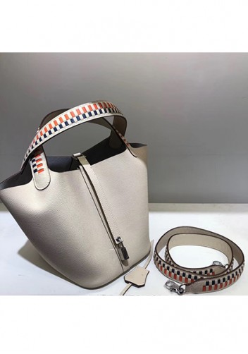 Estelle Palmprint Leather Bag Cream