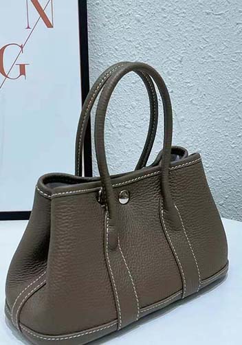 Tiger Lyly Carla Tote In Leather 10 Dark Grey