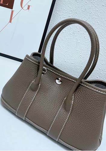 Tiger Lyly Carla Tote In Leather 10 Dark Grey