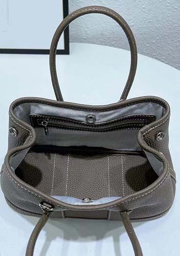 Tiger Lyly Carla Tote In Leather 10 Dark Grey