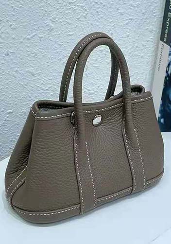 Tiger Lyly Carla Mini Tote In Leather Dark Grey