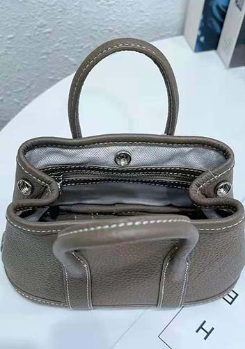 Tiger Lyly Carla Mini Tote In Leather Dark Grey