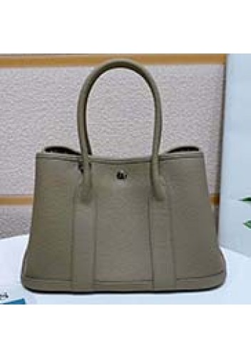 Tiger Lyly Carla Tote In Leather 12 Light Grey
