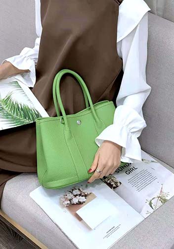 Tiger Lyly Carla Tote In Leather 12 Green