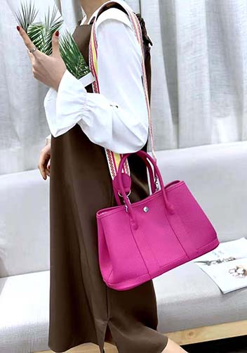 Tiger Lyly Carla Tote In Leather 12 Hot Pink