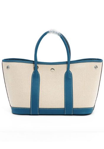Tiger Lyly Carla Medium Tote Leather With Canvas Blue