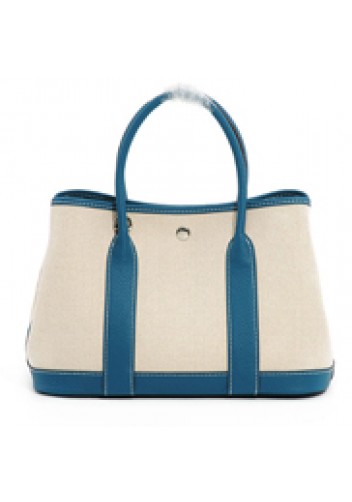 Tiger Lyly Carla Medium Tote Leather With Canvas Blue