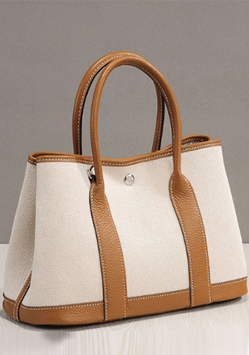 Tiger Lyly Carla Medium Tote Leather With Canvas Camel