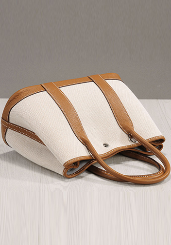 Tiger Lyly Carla Medium Tote Leather With Canvas Camel