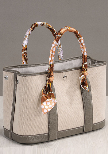 Tiger Lyly Carla Medium Tote Leather With Canvas Dark Grey