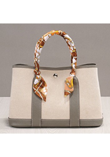 Tiger Lyly Carla Medium Tote Leather With Canvas Dark Grey