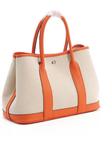 Tiger Lyly Carla Medium Tote Leather With Canvas Orange