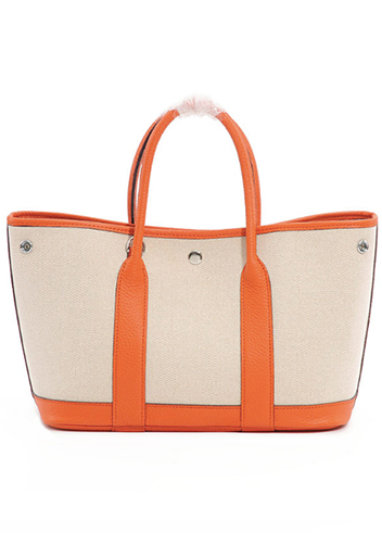 Tiger Lyly Carla Medium Tote Leather With Canvas Orange