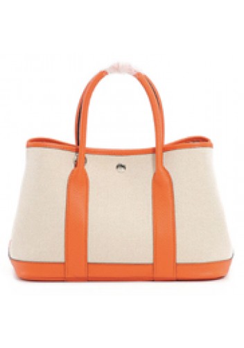 Tiger Lyly Carla Medium Tote Leather With Canvas Orange