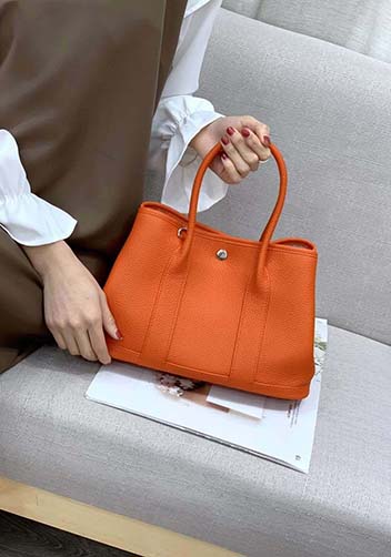 Tiger Lyly Carla Tote In Leather 12 Orange