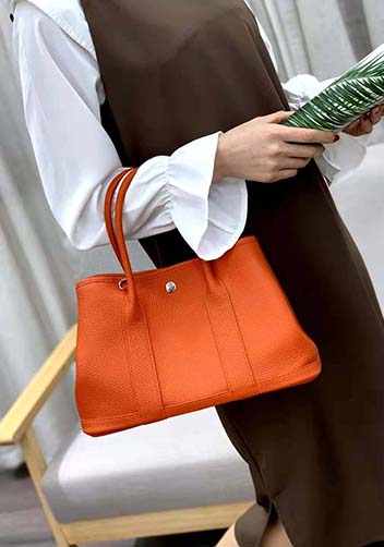 Tiger Lyly Carla Tote In Leather 12 Orange