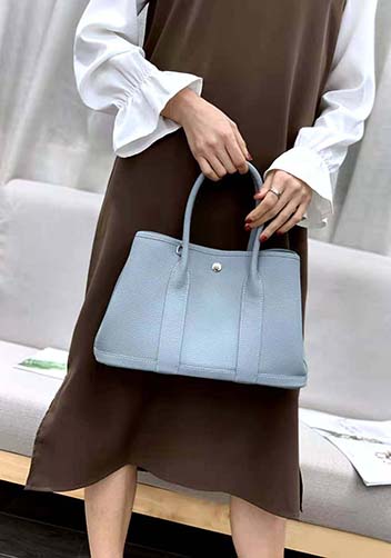 Tiger Lyly Carla Tote In Leather 12 Light Blue