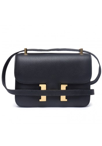 Tiger Lyly Cornelia 23 Gold Hardware Litchi Leather Black