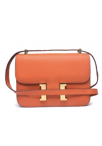 Tiger Lyly Cornelia 23 Gold Hardware Litchi Leather Orange